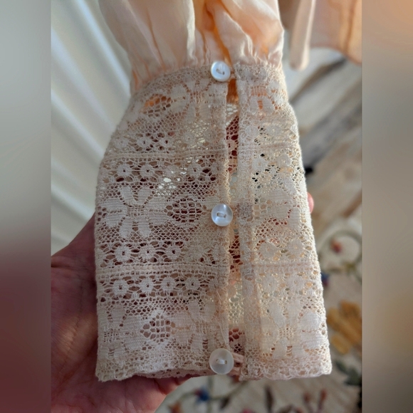 Vintage Antik Batik Victorian Blush Cotton Voile Size Small - Picture 6 of 11